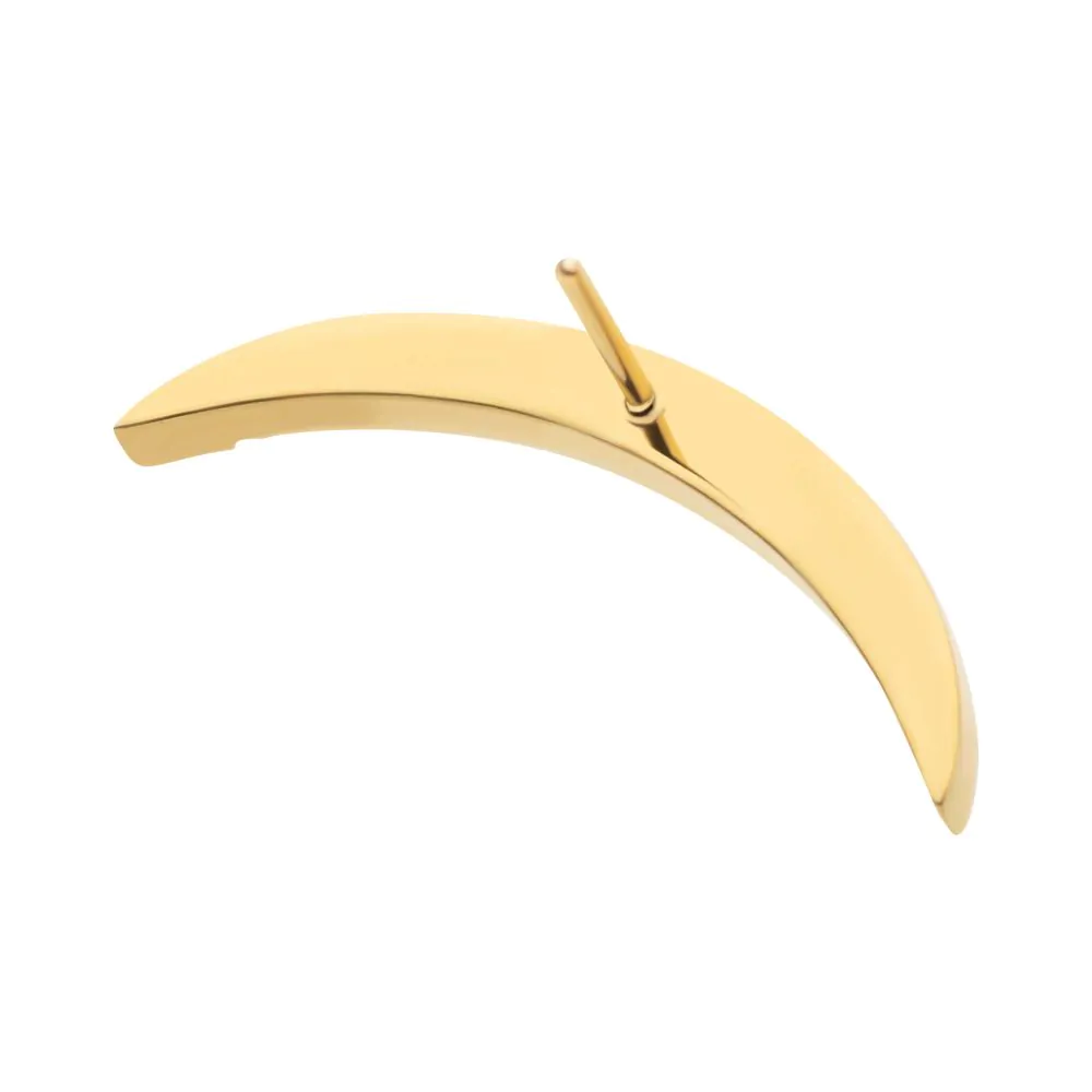 24Kt Gold PVD Titanium Threadless Multicolor CZ Curved Bar Top - Image 3