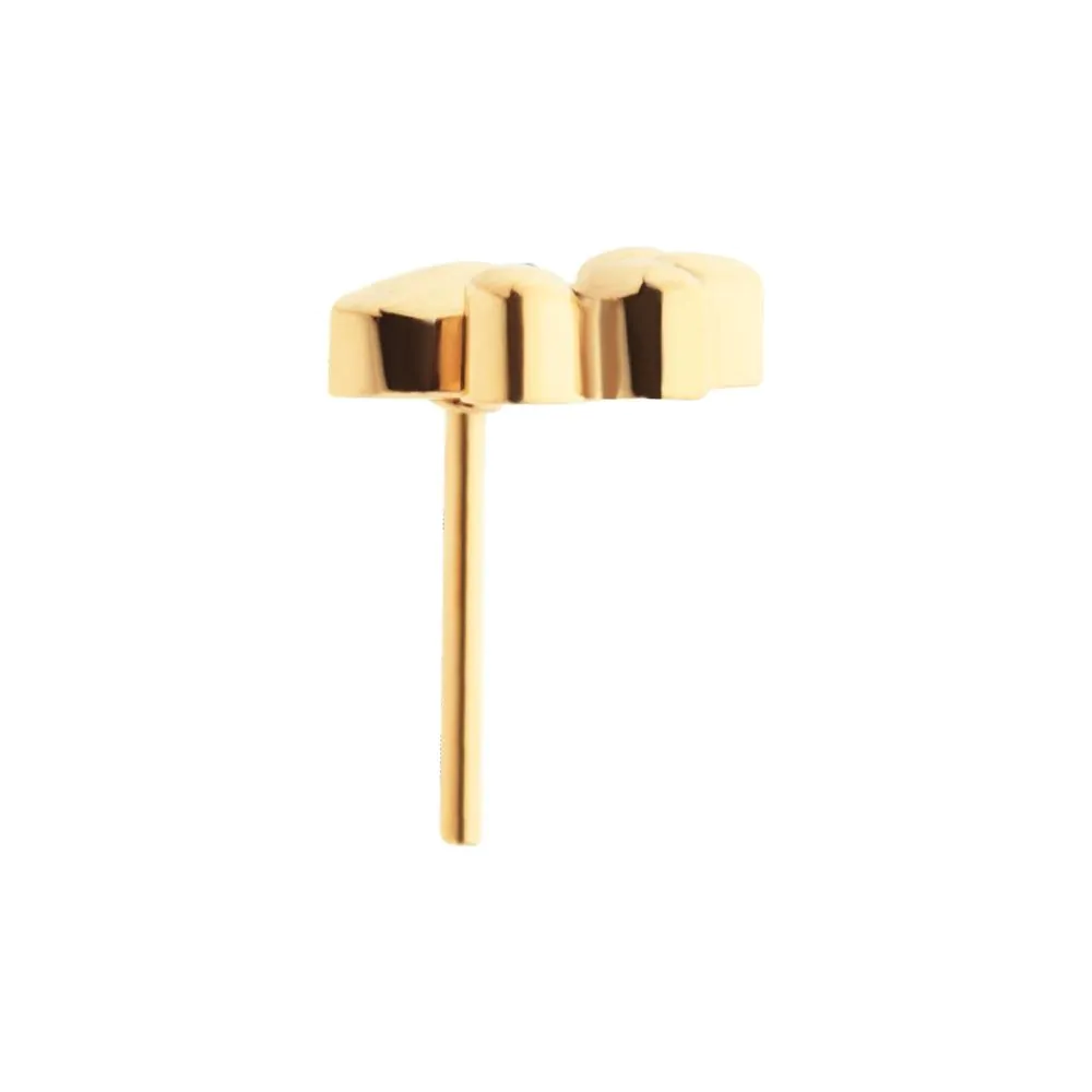 24KT Gold PVD Titanium Threadless with Paw Top - Image 2