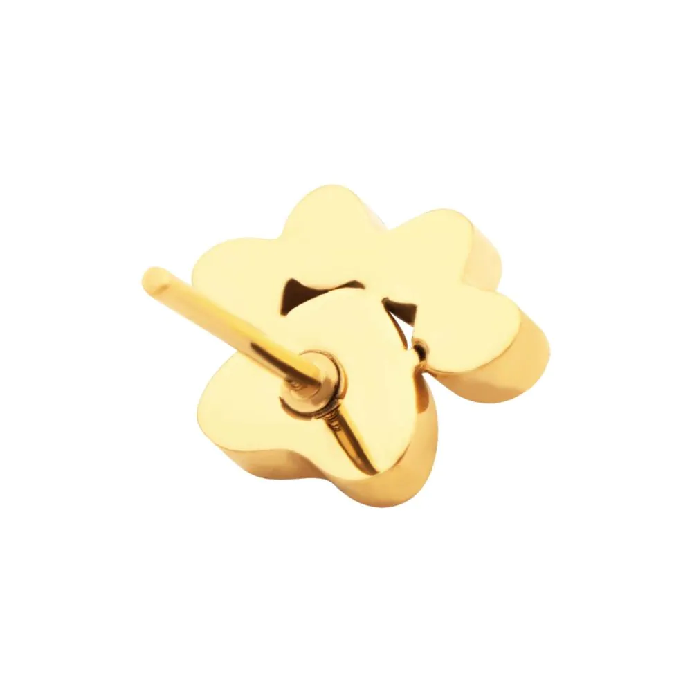 24KT Gold PVD Titanium Threadless with Paw Top - Image 3