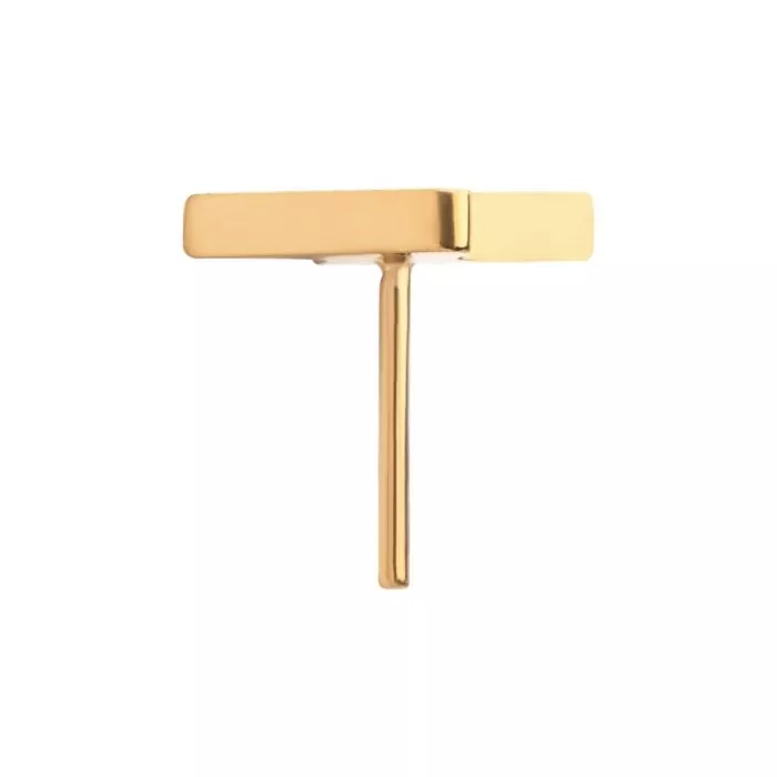 24KT Gold PVD Titanium Threadless with Short Lightning Bolt Top - Image 3