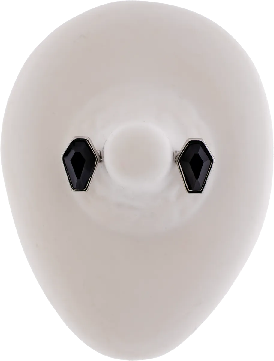 Black Coffin Gem Nipple Bar - Image 2