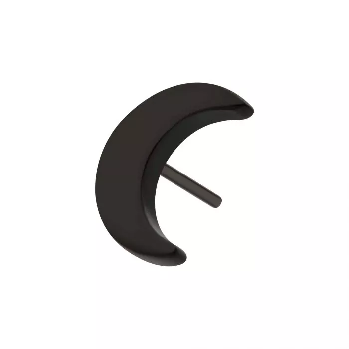 Black PVD Titanium Threadless Crescent Moon Top - Image 3