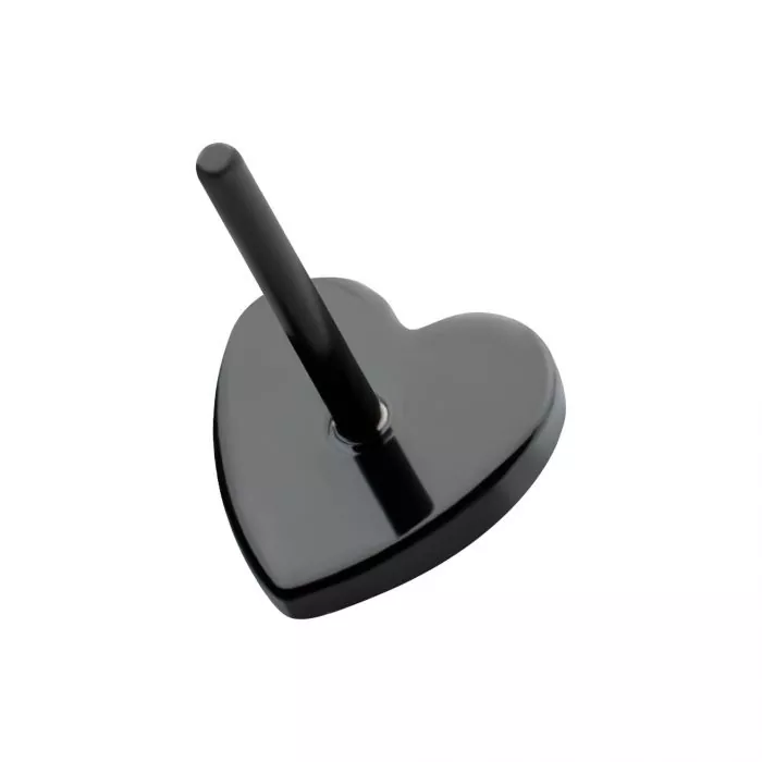 Black PVD Titanium Threadless Flat Heart Top - Image 3
