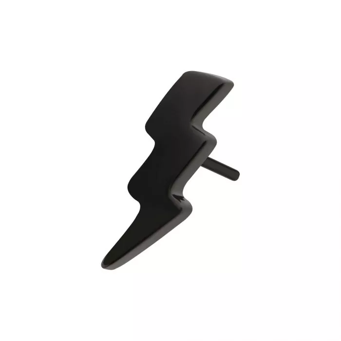 Black PVD Titanium Threadless Lightning Bolt Top - Image 3