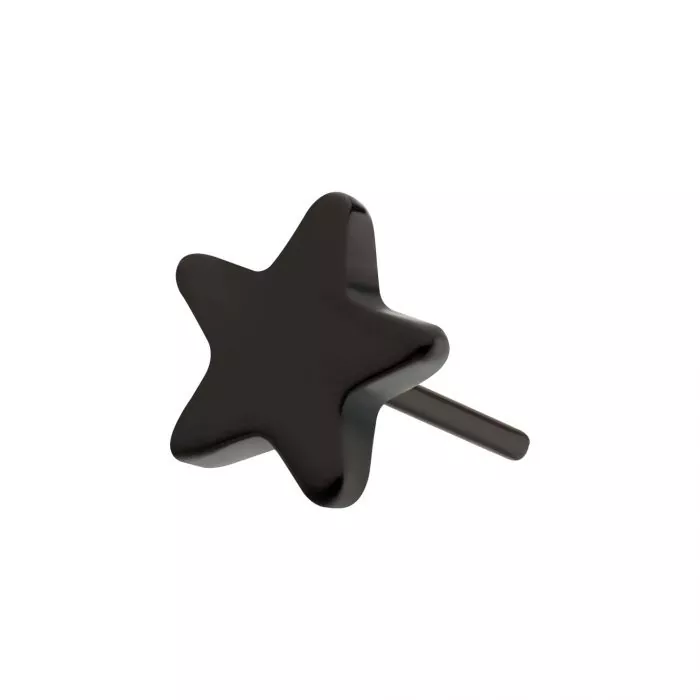 Black PVD Titanium Threadless Star Top - Image 3