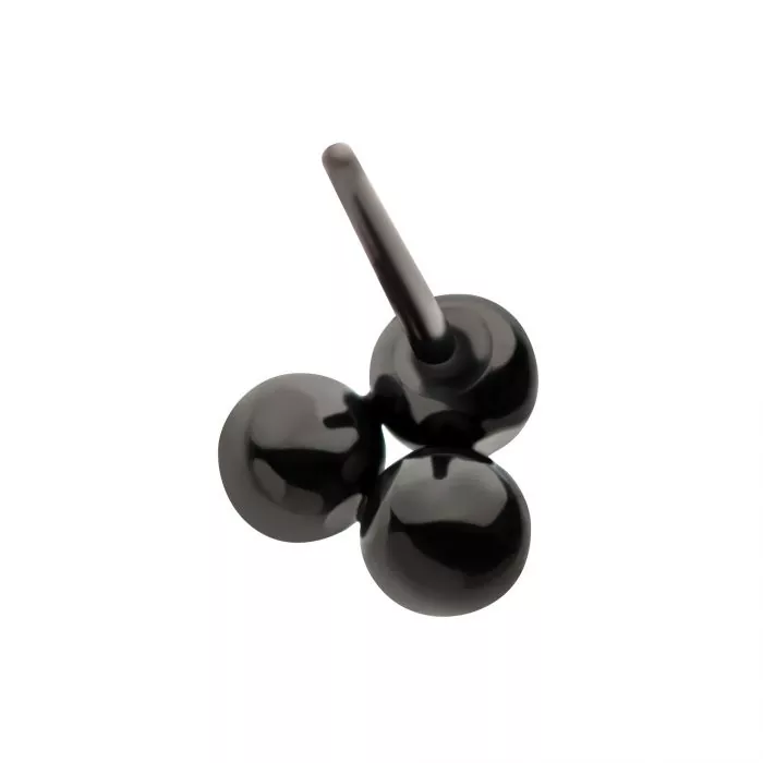 Black PVD Titanium Threadless Trinity Ball Top - Image 3
