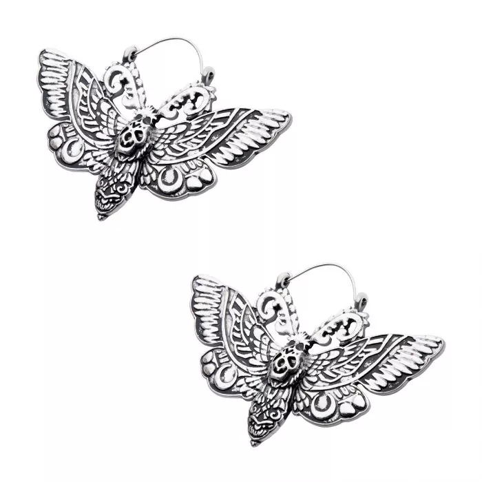 Deathmoth Skull Hanger Earrings - Image 2
