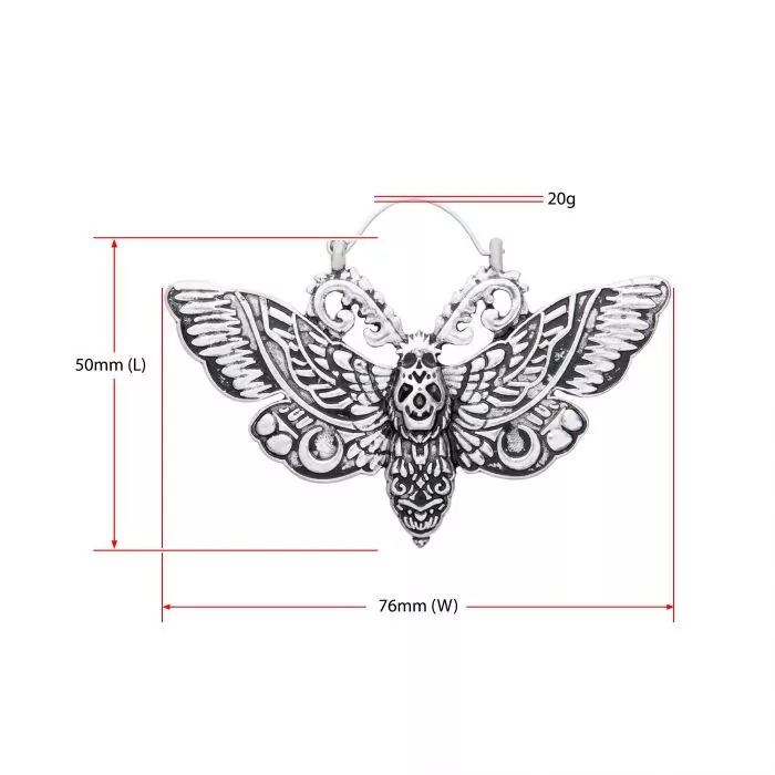 Deathmoth Skull Hanger Earrings - Image 3