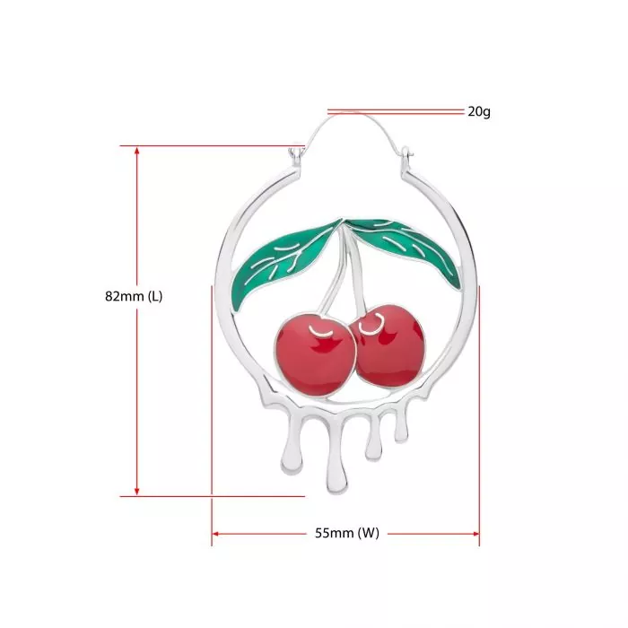 Dripping Red Cherry Hanger Earrings - Image 3