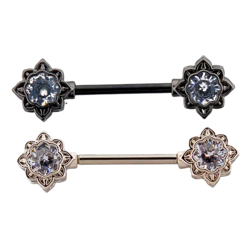 Gem Flower Nipple Bars