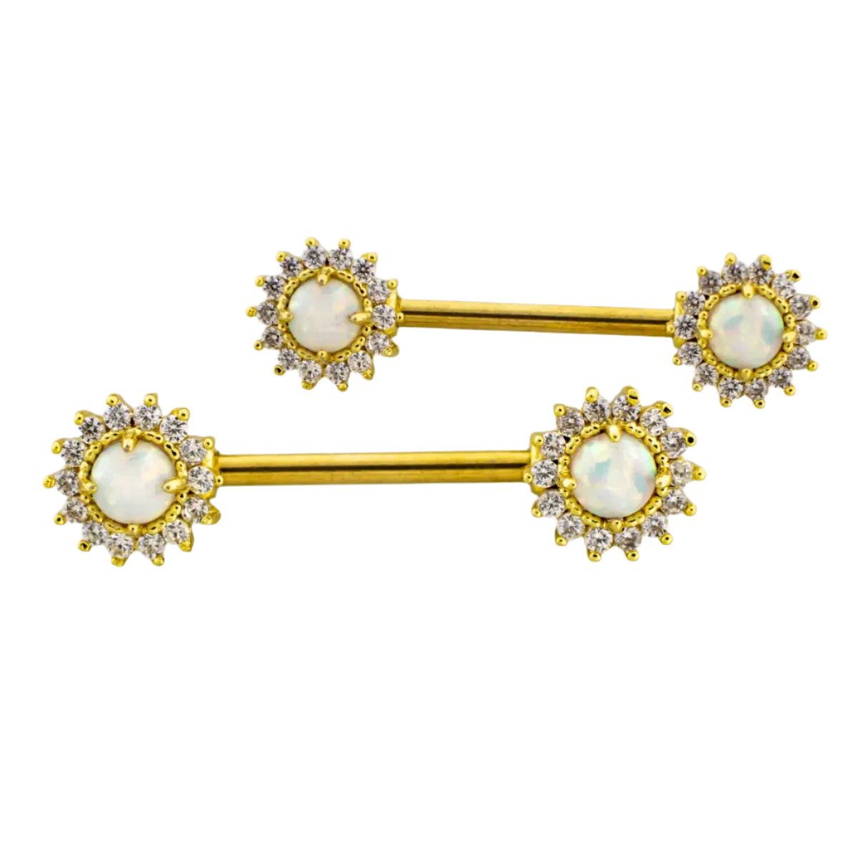 Gem & Opal Sun Nipple Bars - Image 2