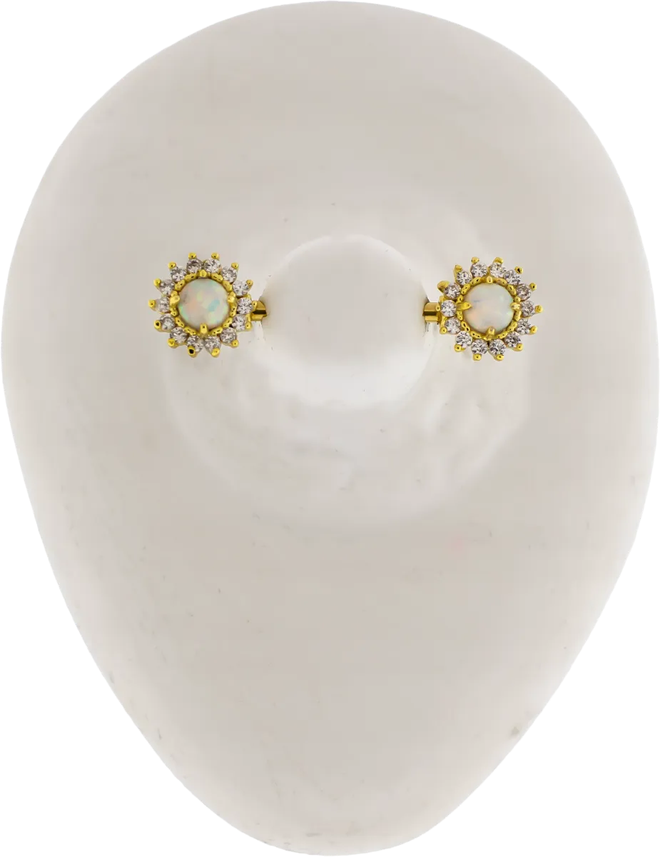 Gem & Opal Sun Nipple Bars - Image 7