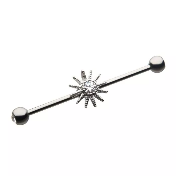 Gemmed Sun Industrial Barbell - Image 2