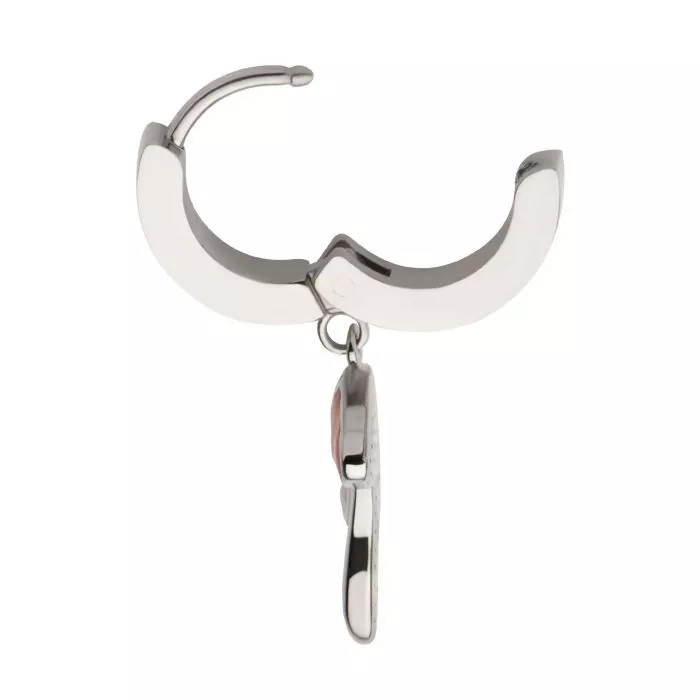 Red Mushroom Dangle Huggie Hoop Earring - Image 4