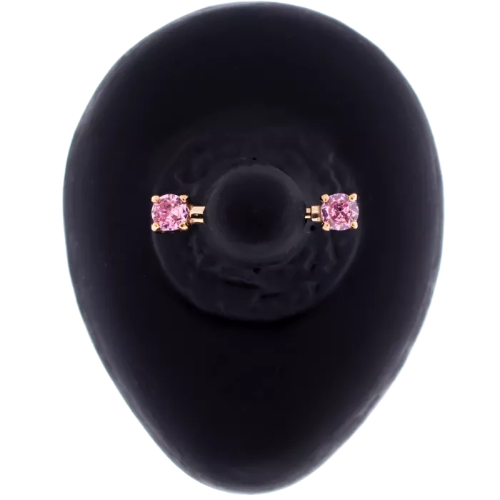 Rose Gold Front Facing Nipple Bars - Image 2