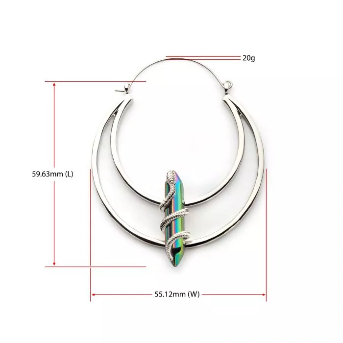 Snake Wrapped Crystal Hanger Earrings - Image 3