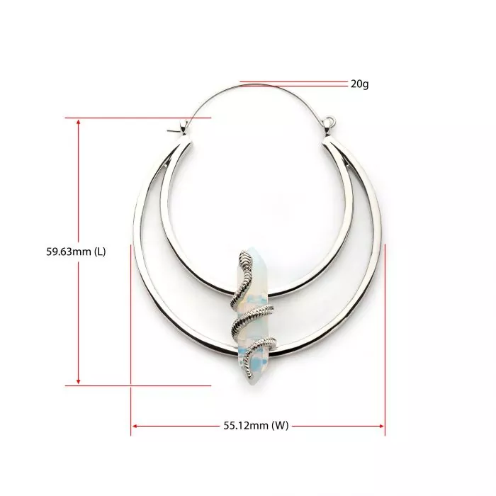 Snake Wrapped Crystal Hanger Earrings - Image 6