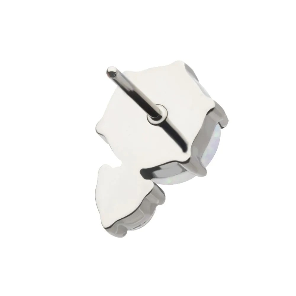 Threadless Prong Set Double Round Gem and Synthetic Opal Top - Image 5