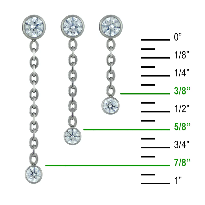 Threadless Titanium Double Bezel Dangle - Image 2