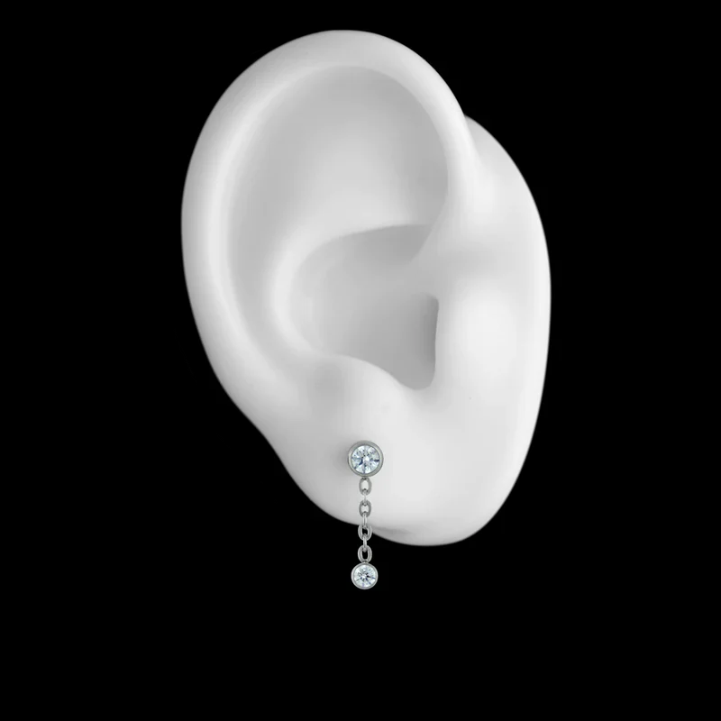 Threadless Titanium Double Bezel Dangle - Image 3