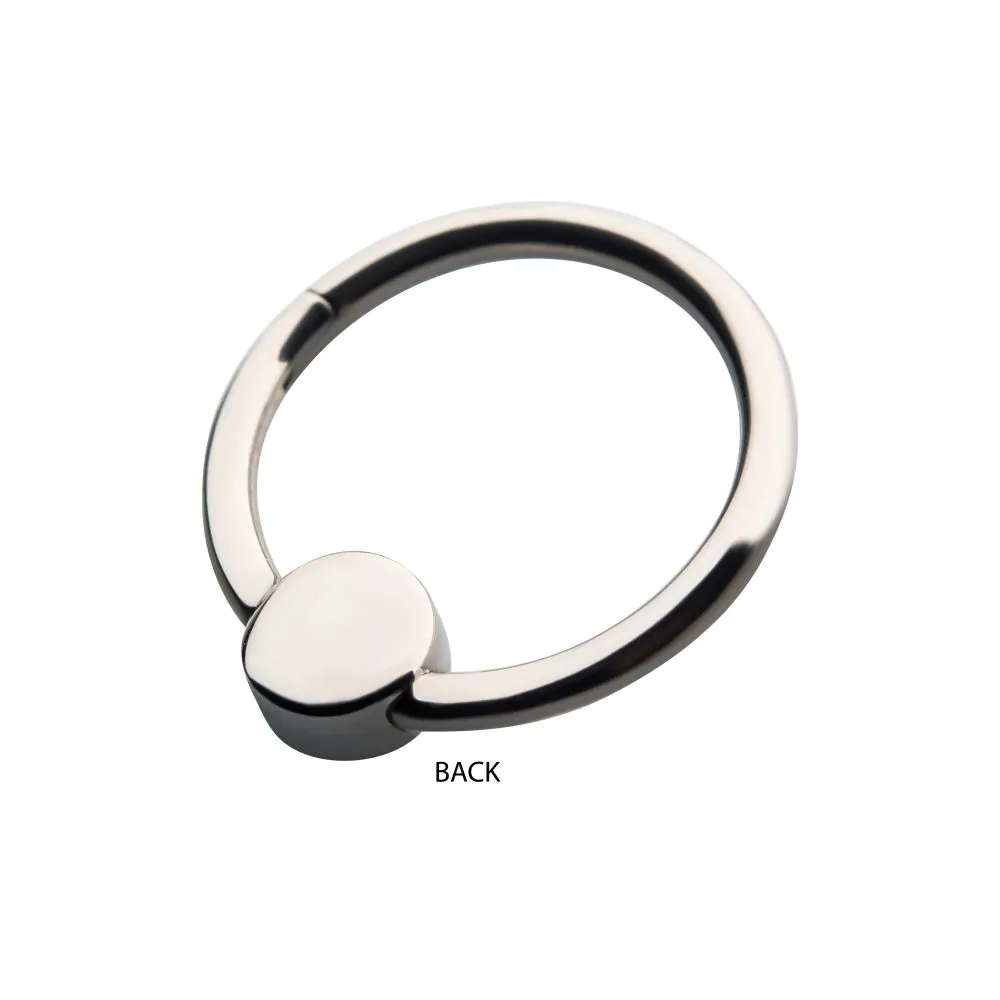 Titanium Bezel Set CZ/Synthetic Opal Front Facing Hinged Segment Ring - Image 5