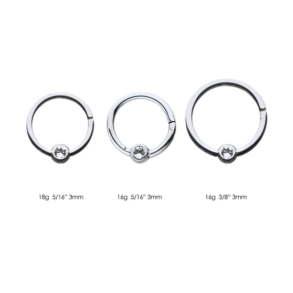 Titanium Bezel Set Gem Hinged Segment Ring - Image 2