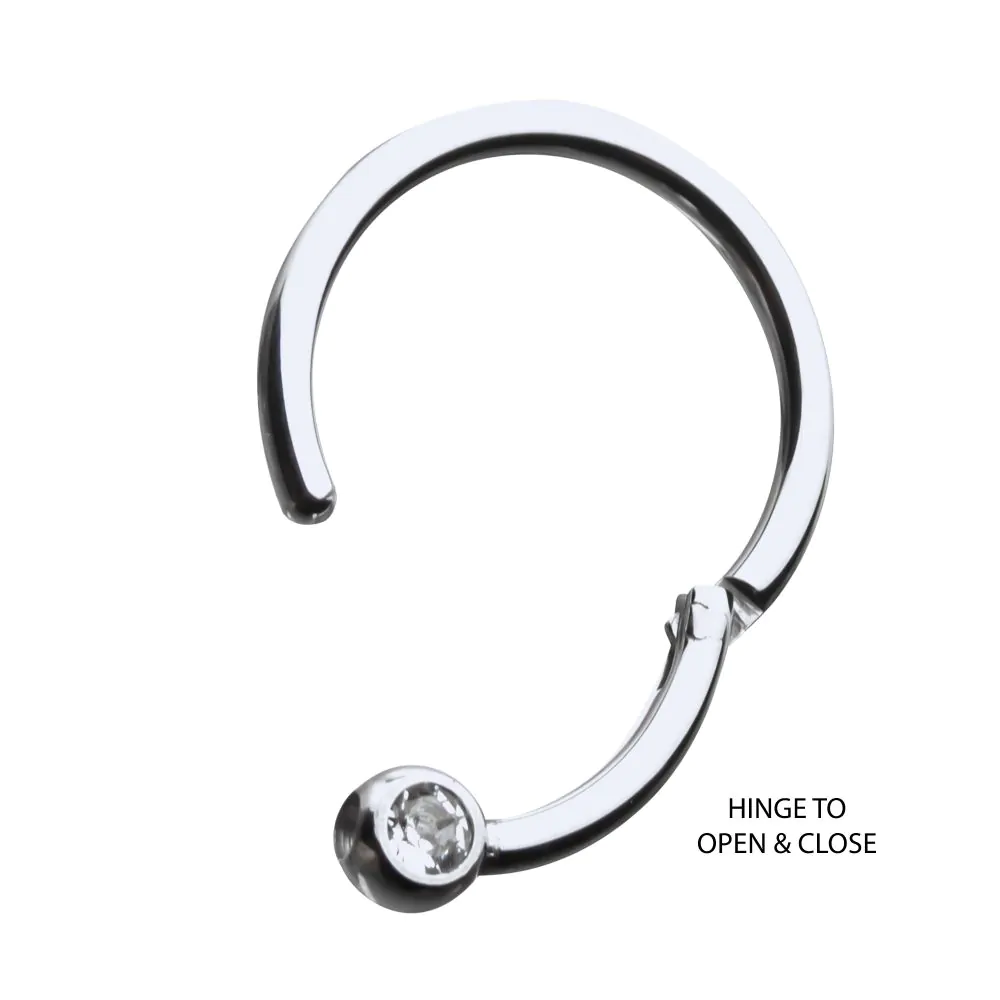 Titanium Bezel Set Gem Hinged Segment Ring - Image 3