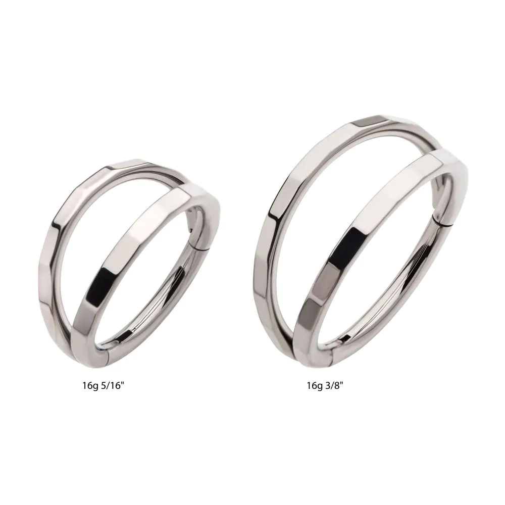 Titanium Corrugated Double Hoop Side Facing Hinged Segment Clicker - Image 3