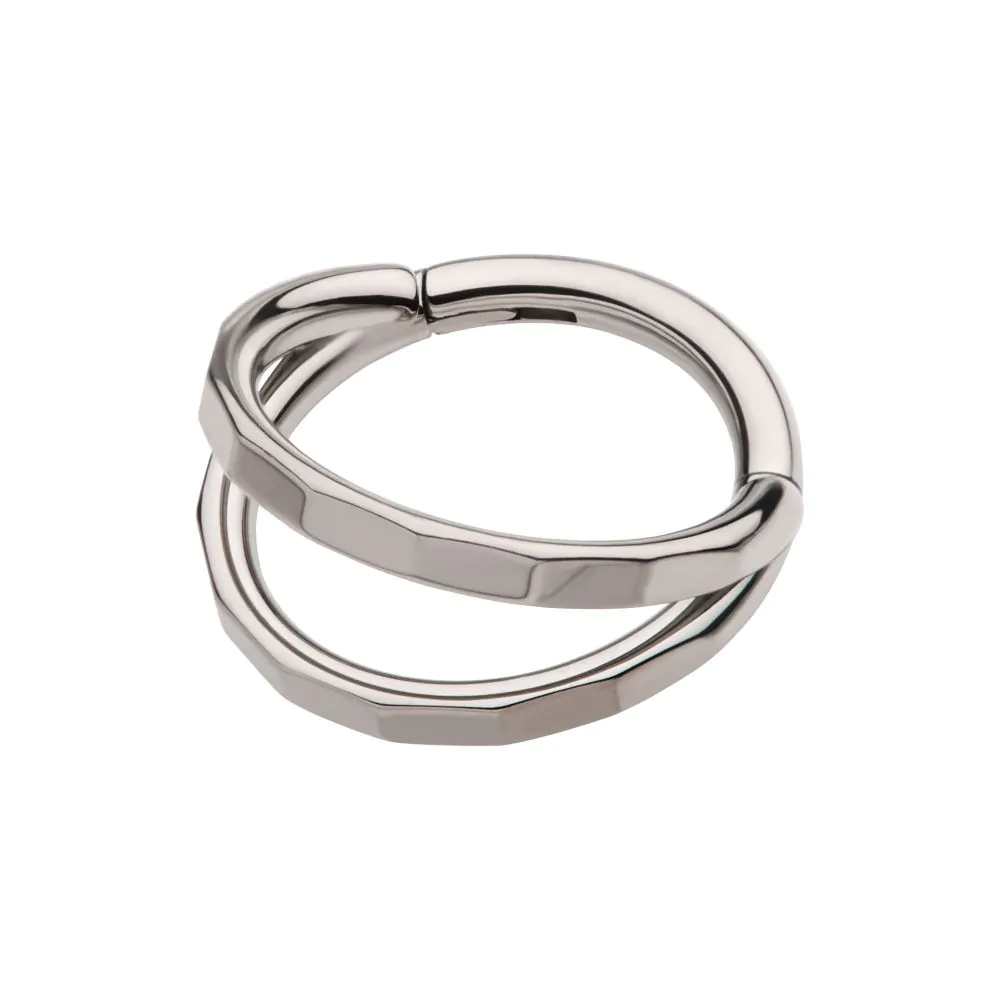 Titanium Corrugated Double Hoop Side Facing Hinged Segment Clicker - Image 4
