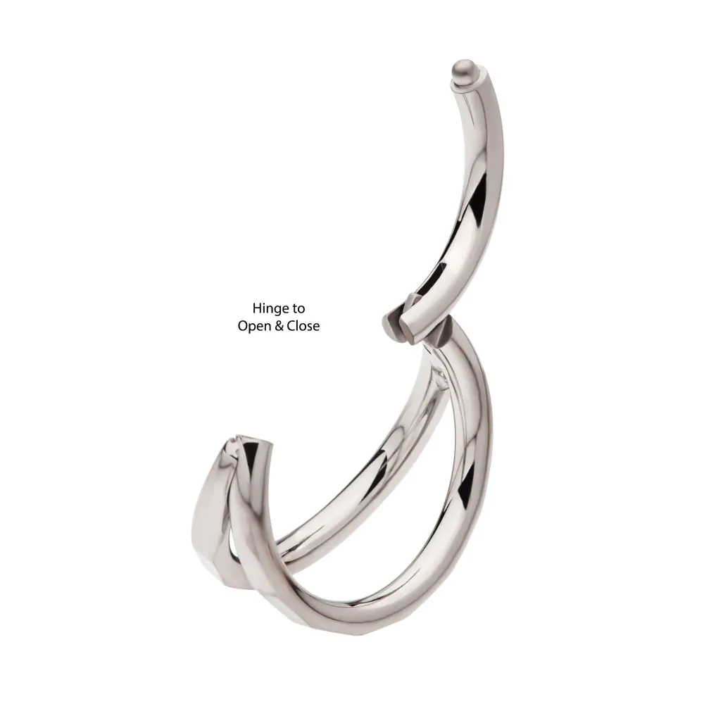 Titanium Corrugated Double Hoop Side Facing Hinged Segment Clicker - Image 5