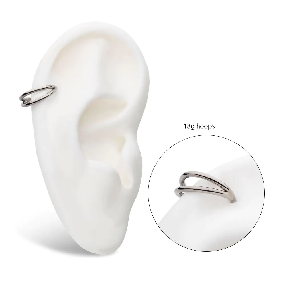 Titanium Double Hoop Side Facing Hinged Segment Clicker - Image 3