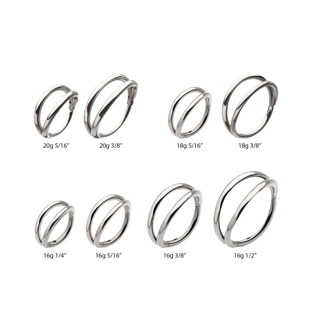 Titanium Double Hoop Side Facing Hinged Segment Clicker - Image 4