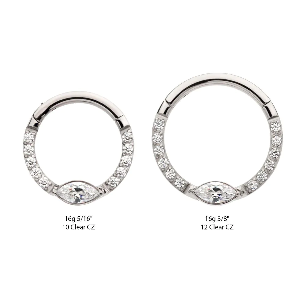 Titanium Eye CZ Front Facing Hinged Segment Clicker with CNC Set Round CZ - Image 3