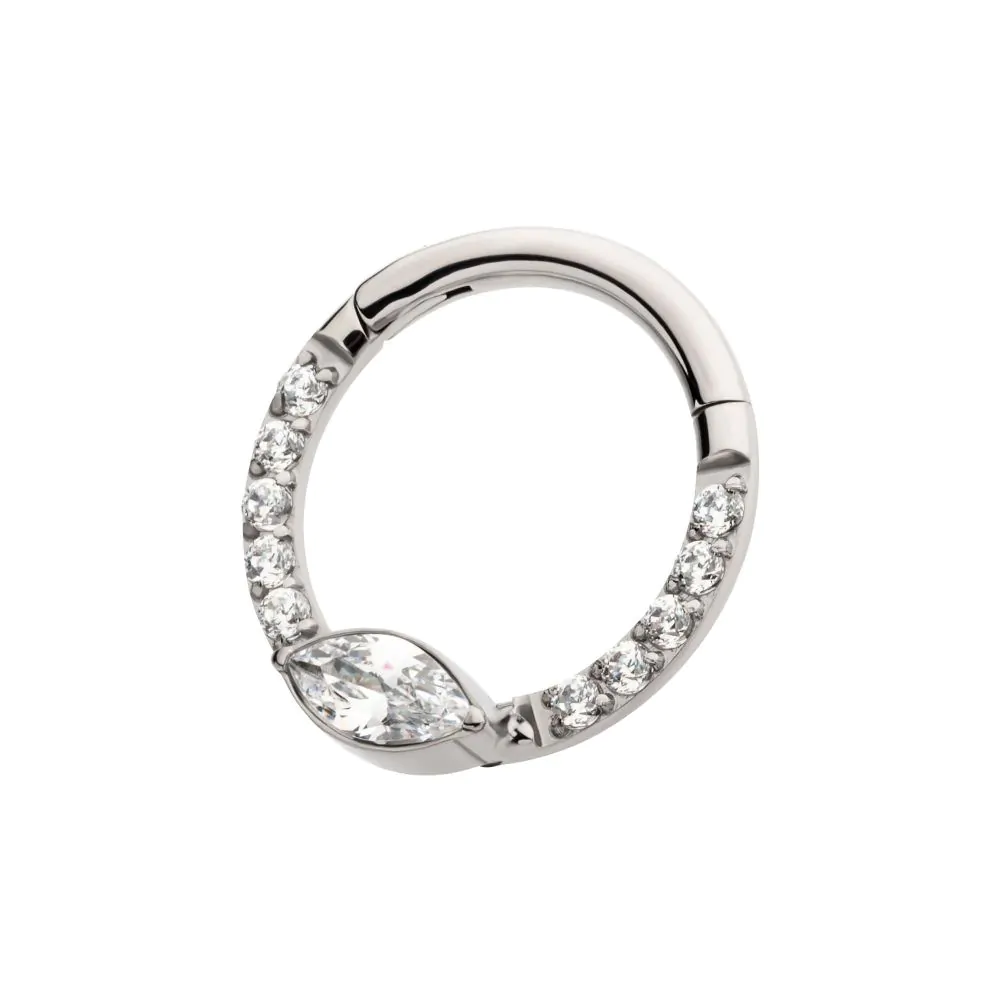 Titanium Eye CZ Front Facing Hinged Segment Clicker with CNC Set Round CZ - Image 4