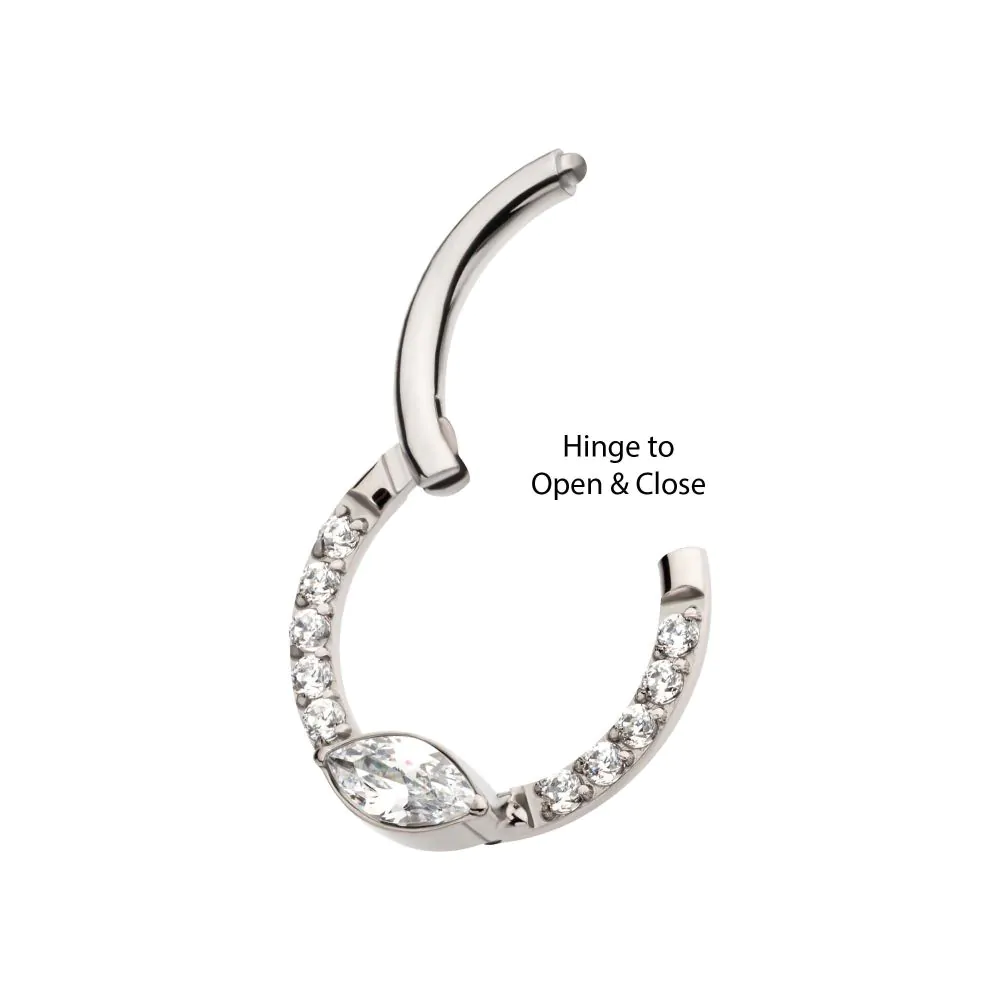 Titanium Eye CZ Front Facing Hinged Segment Clicker with CNC Set Round CZ - Image 5