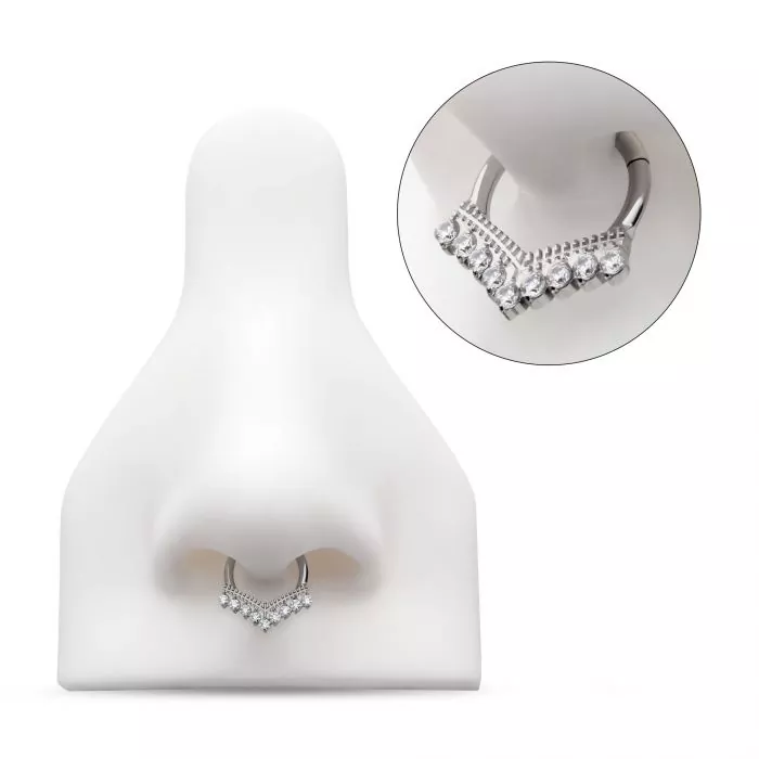 Titanium Gemmed Chevron Front Facing Gem Clicker - Image 3