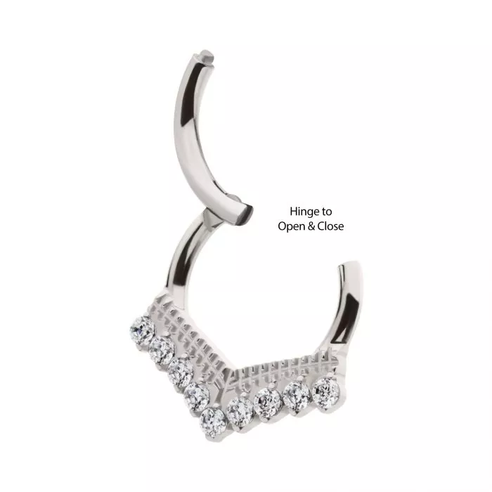 Titanium Gemmed Chevron Front Facing Gem Clicker - Image 5