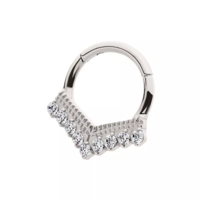 Titanium Gemmed Chevron Front Facing Gem Clicker - Image 6