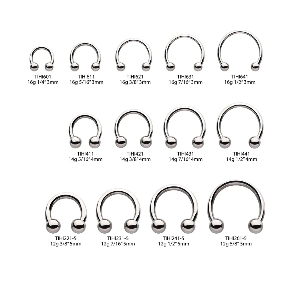 16g - 8g Titanium Internally Threaded Basic Circular Barbells - Image 2