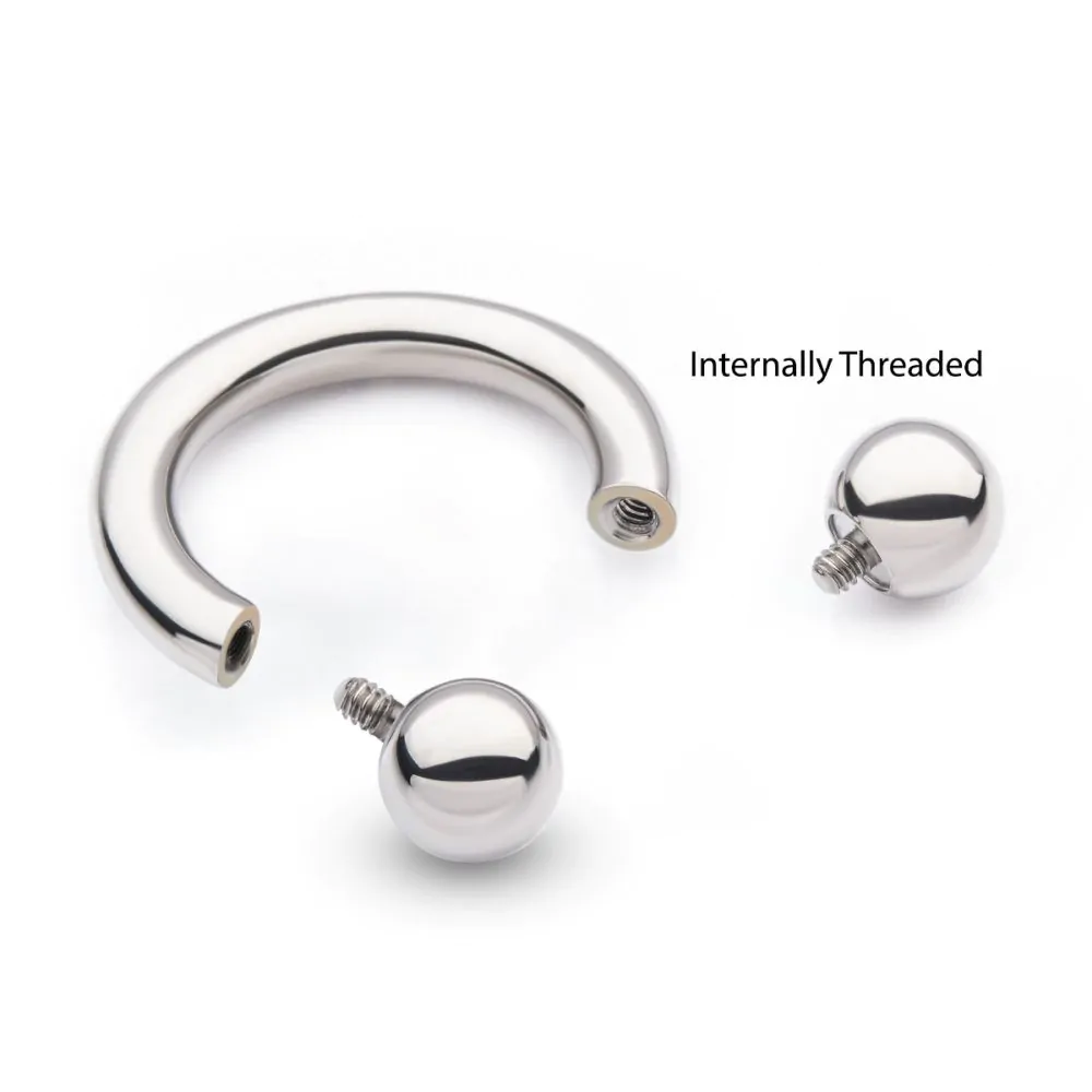 16g - 8g Titanium Internally Threaded Basic Circular Barbells - Image 4