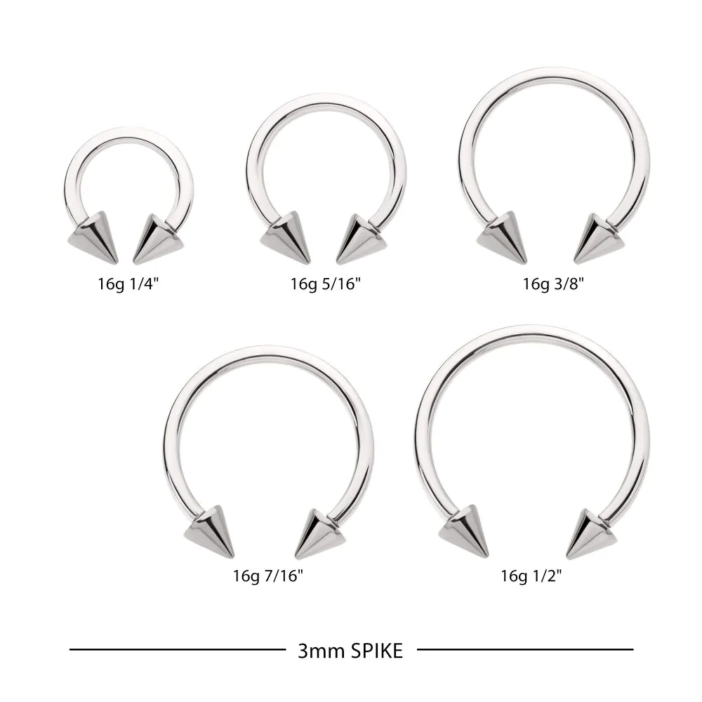 Titanium Internally Threaded Spike Ends Circular Barbell - Image 3