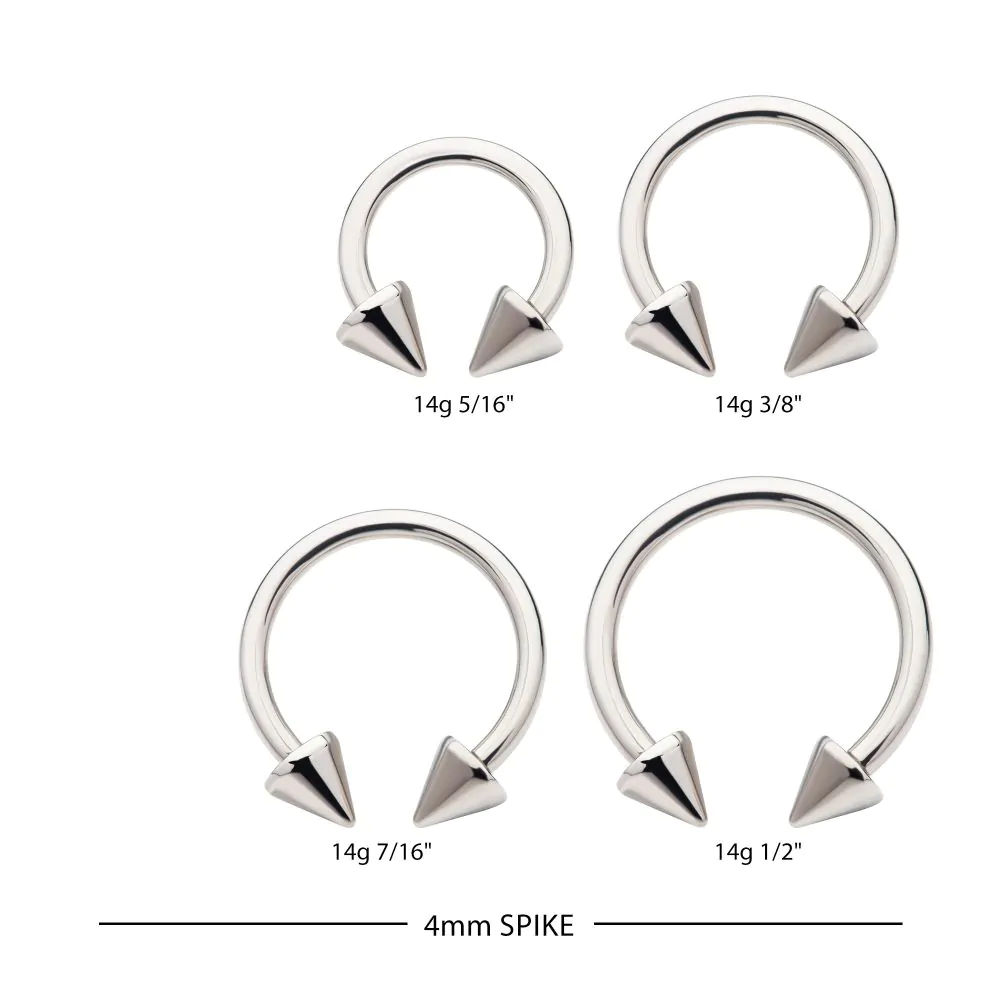 Titanium Internally Threaded Spike Ends Circular Barbell - Image 4