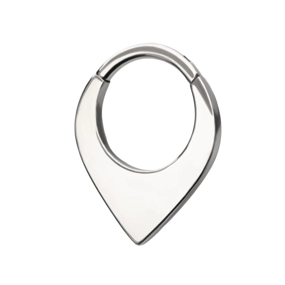 Titanium Teardrop Flat Hoop Front Facing Hinged Segment Clicker - Image 3