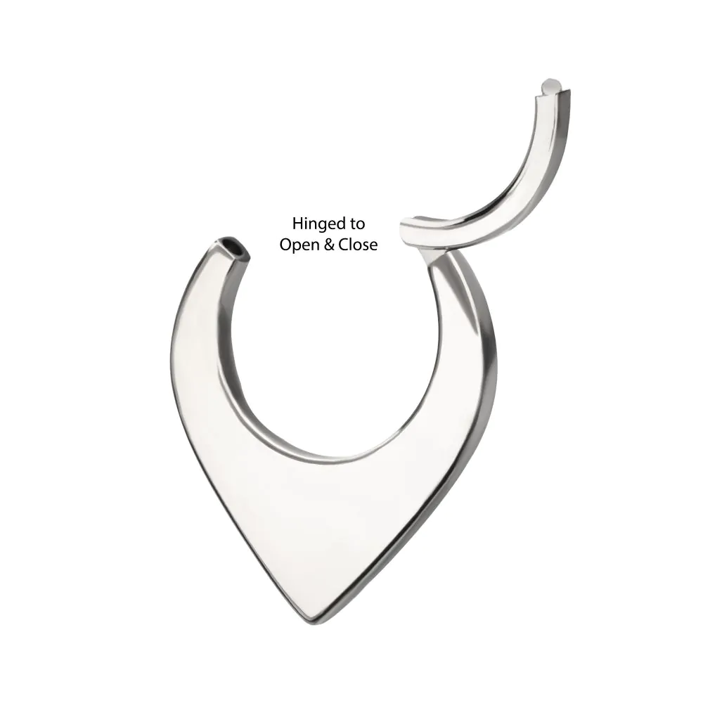 Titanium Teardrop Flat Hoop Front Facing Hinged Segment Clicker - Image 4