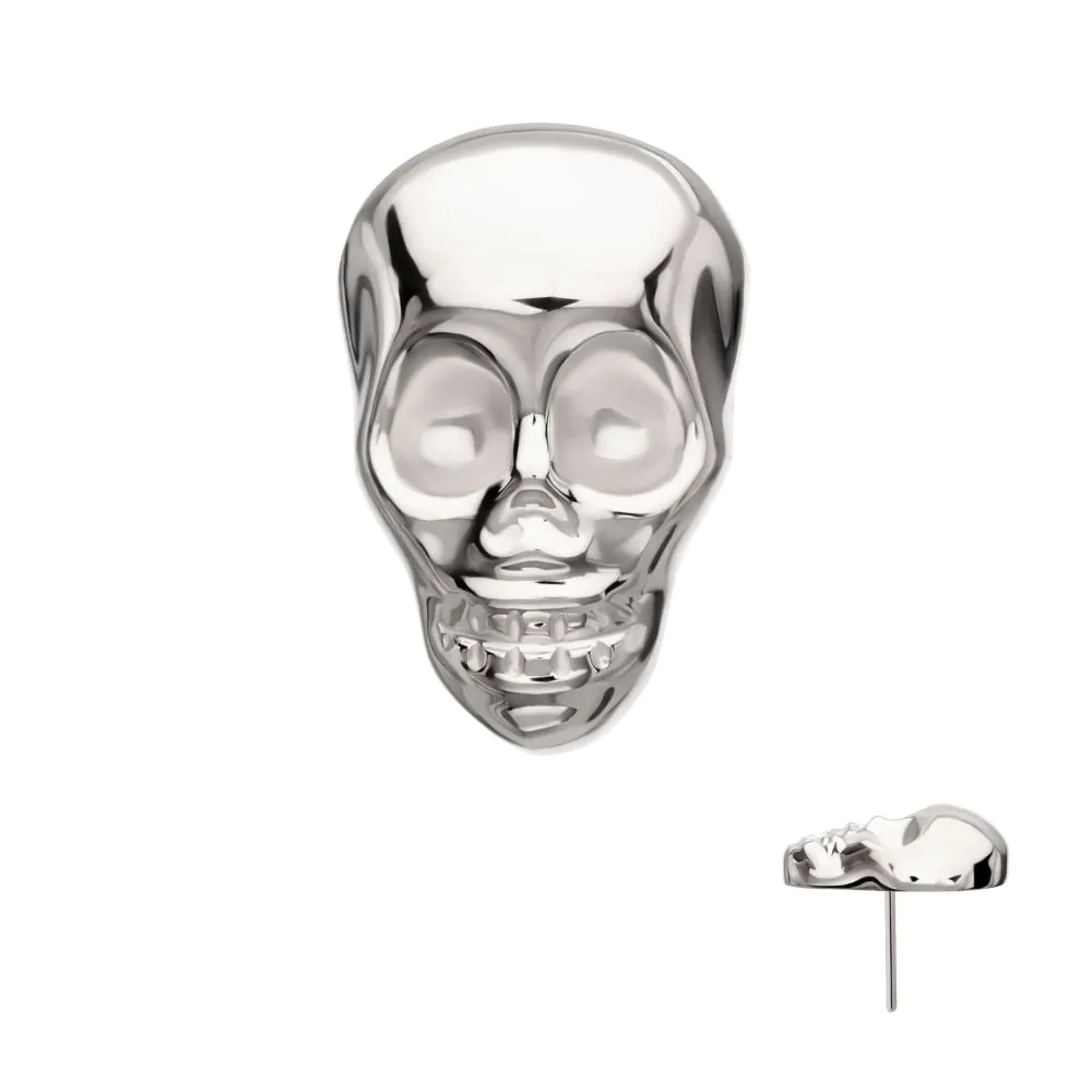 Titanium Threadless 3D Skull Head Top