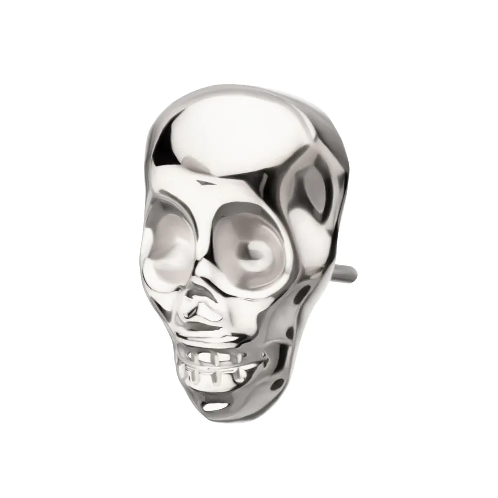 Titanium Threadless 3D Skull Head Top - Image 3