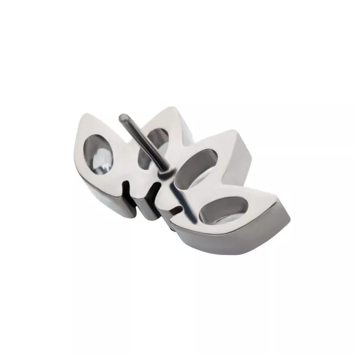 Titanium Threadless 4 Cluster Fan Shape Top with Prong Set Marquise CZ/Opal - Image 4