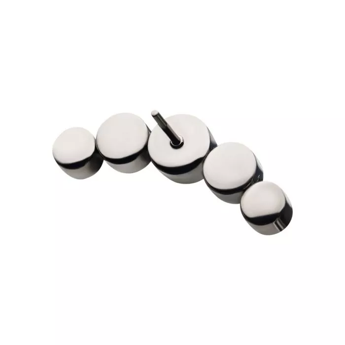 Titanium Threadless 5-Bezel Set Synthetic Opal Cluster Top - Image 5