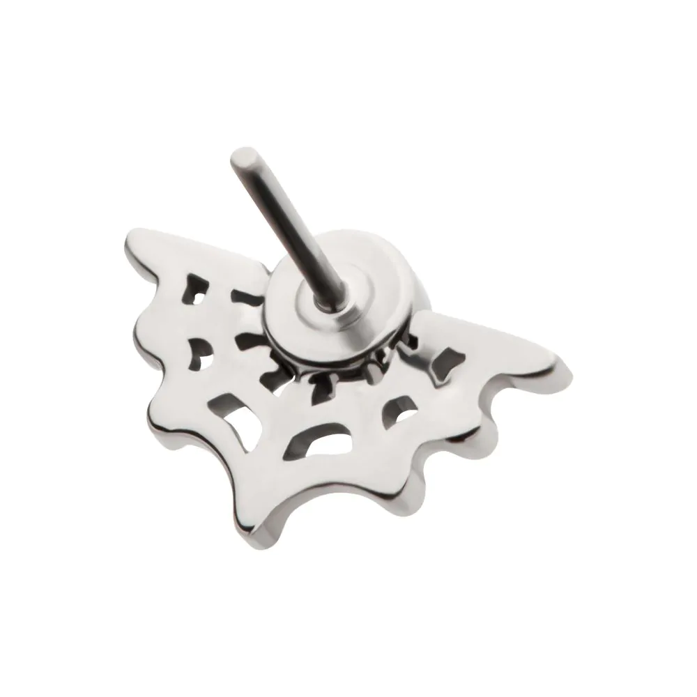 Titanium Threadless Bezel Set CZ Spiderweb Top - Image 5