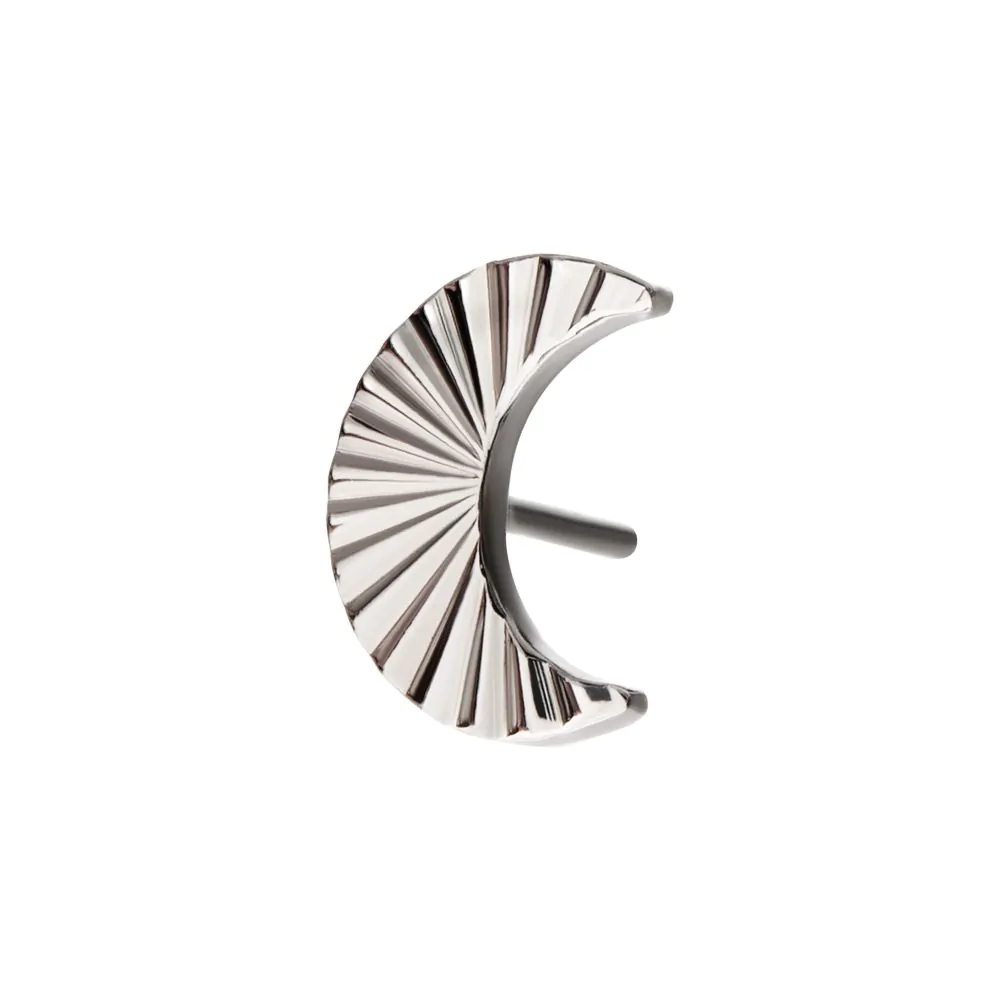 Titanium Threadless Corrugated Crescent Moon Top - Image 3